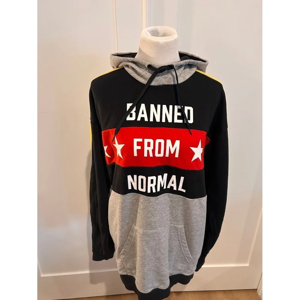 Adidas‎ Rita Ora Banned From Normal Hoodie Black Grey Red Tiger Trefoil XL